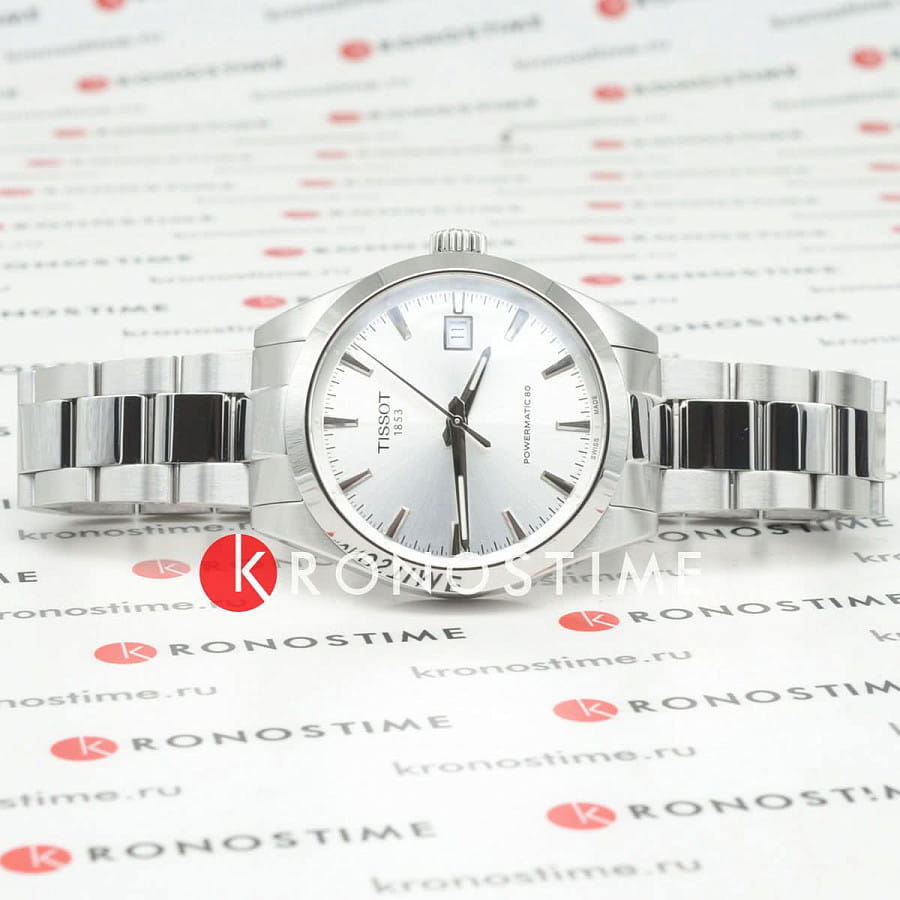 Часы Tissot Gentleman Powermatic 80 Silicium T165.807.11.031.00 — механические, сталь металл