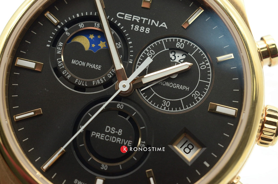 Часы Certina DS-8 Chronograph Moon Phase C033.450.36.051.00 — черный, сталь металл