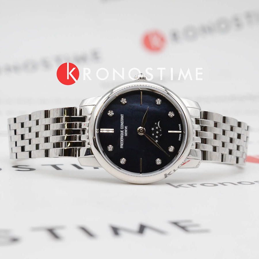 Часы Frederique Constant Slim Line Moonphase FC-206MPBD1S6B — кварцевые, металл сталь