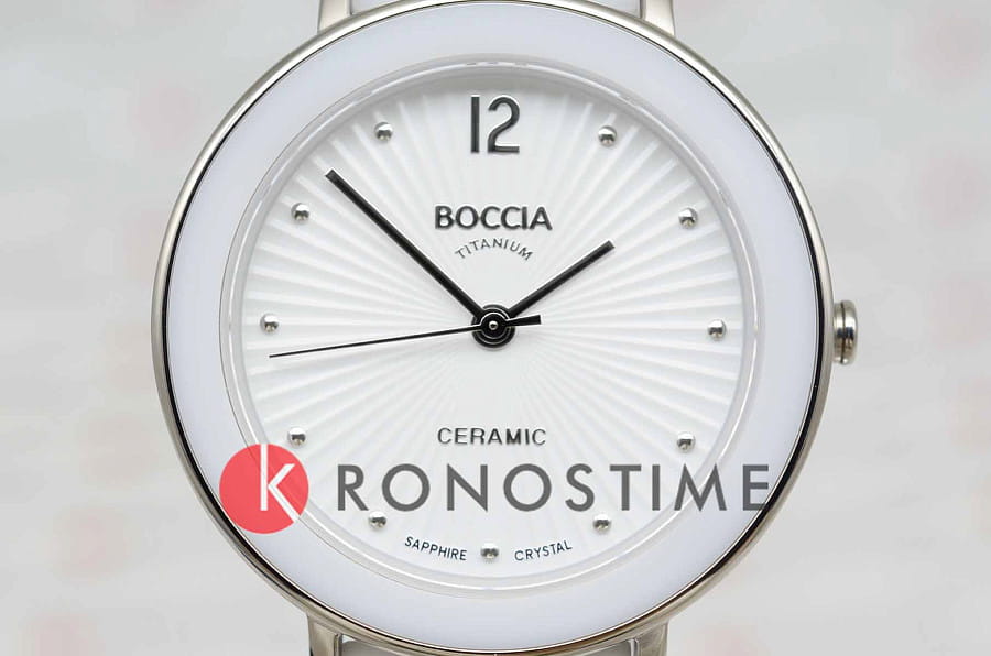 Часы Boccia Titanium Circle-Oval Ceramic 3331-04 — керамика титан, Германия