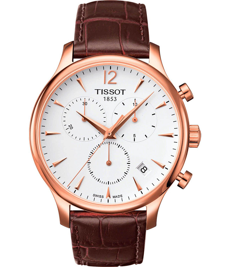 Часы Tissot Tradition Chronograph T063.617.36.037.00 — мужские, белый