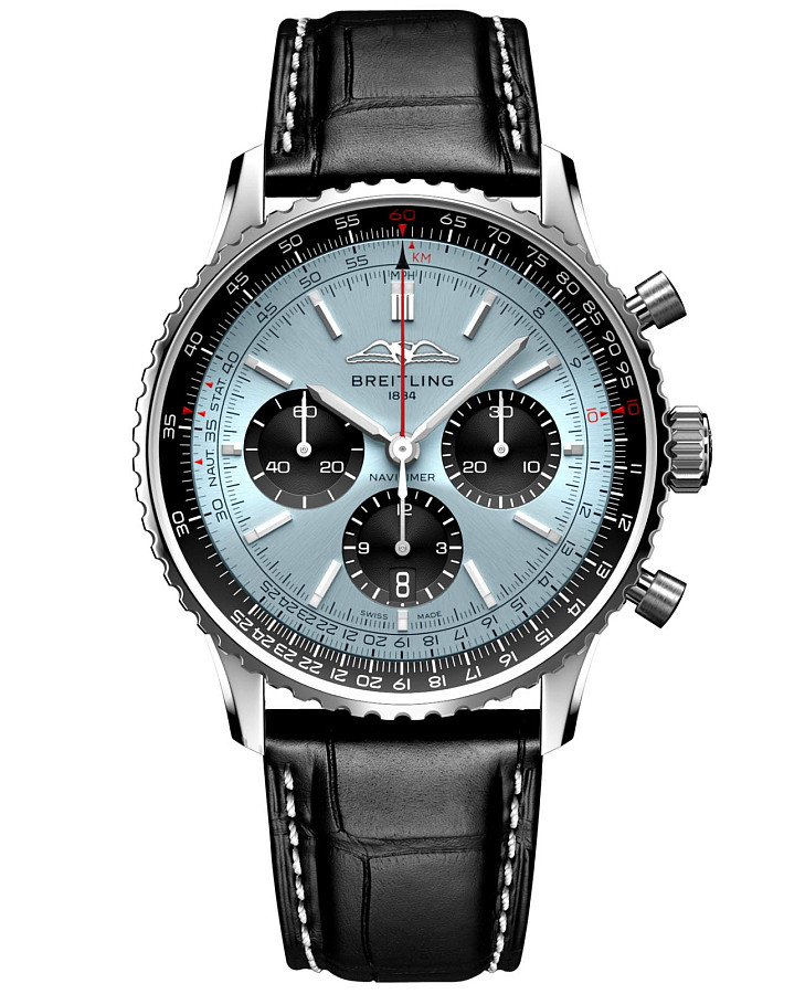 Часы Breitling Navitimer B01 Chronograph 43 AB0138241C1P1 — мужские, голубой