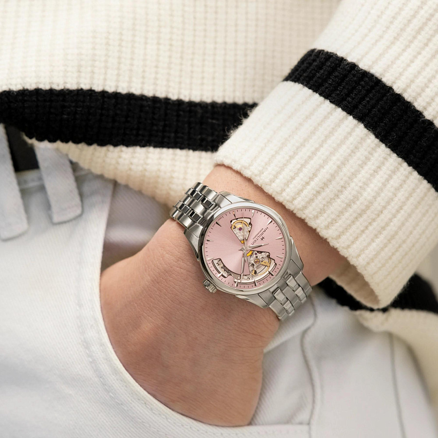 Часы Hamilton Jazzmaster Open Heart Lady Auto H32215170 — механические, металл сталь