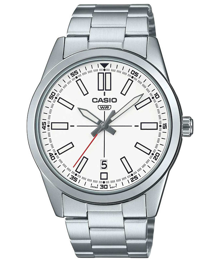 Часы Casio MTP-VD02D-7E — мужские, белый