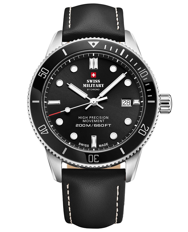 Часы Swiss Military by Chrono Сверхточные SM34088.04 — мужские, черный