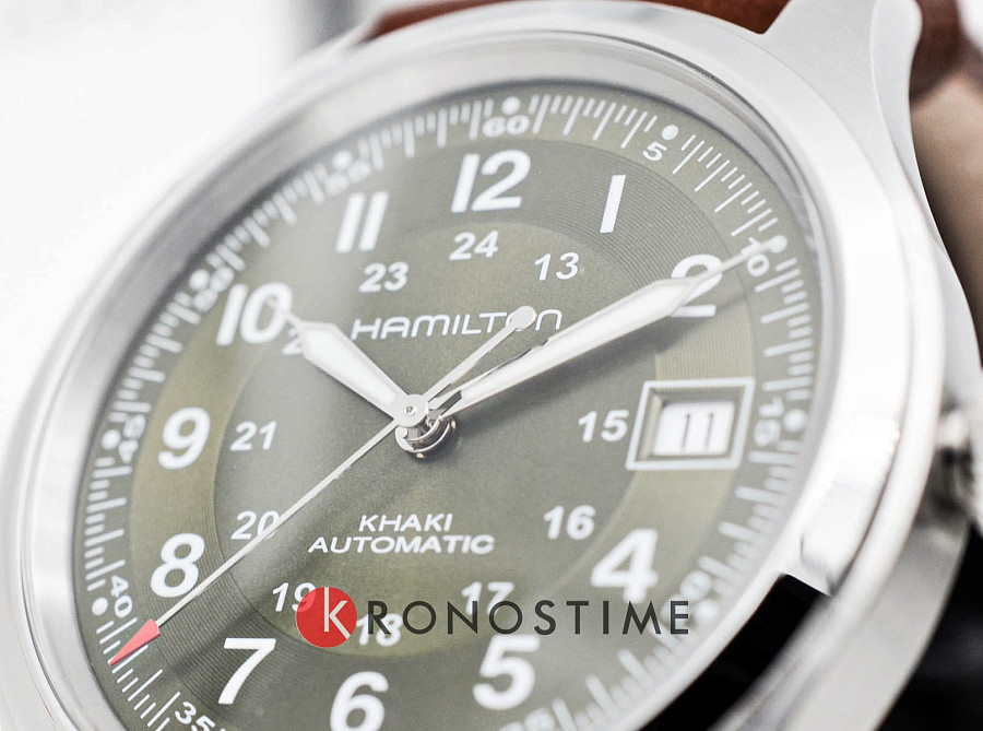 Часы Hamilton Khaki Field Auto H70455560 — мужские, кожаный