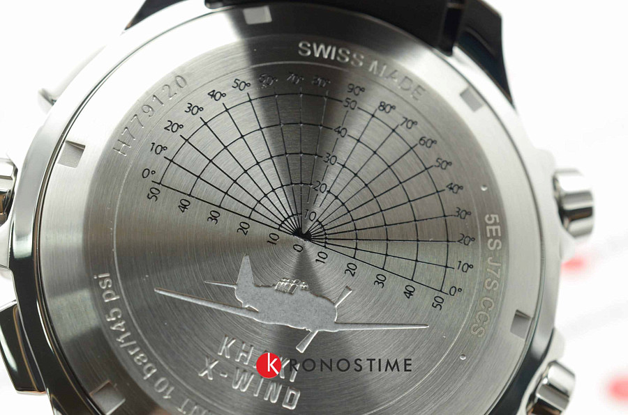 Часы Hamilton Khaki Aviation X-Wind GMT H77912335 — мужские, каучук