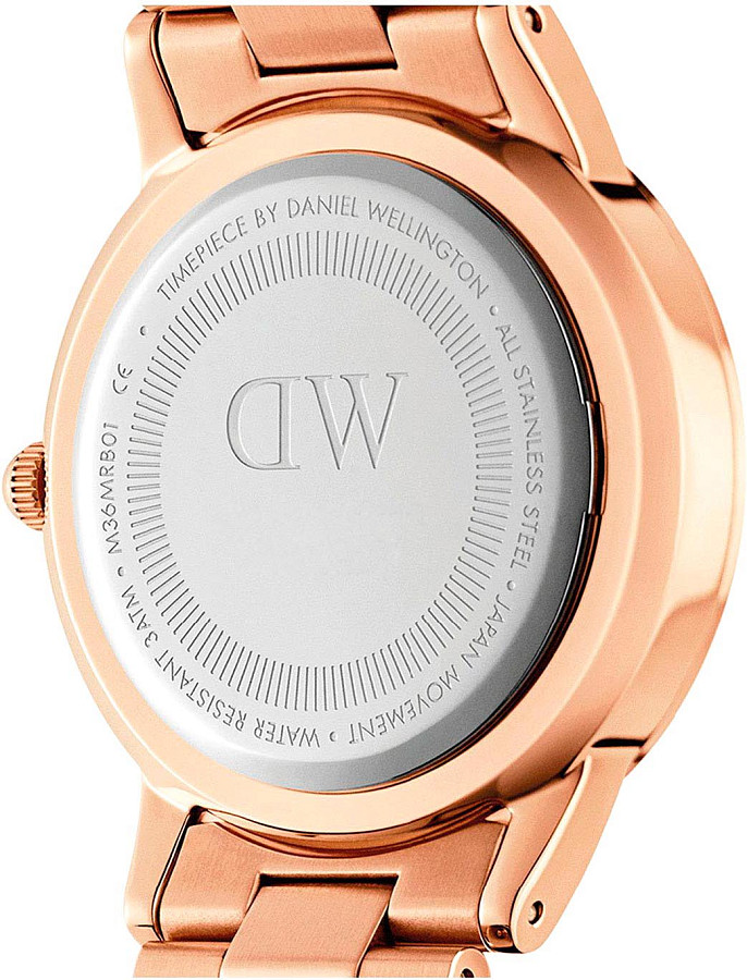 Часы Daniel Wellington Iconic Link Grey Rose Gold DW00100336 — кварцевые, сталь металл