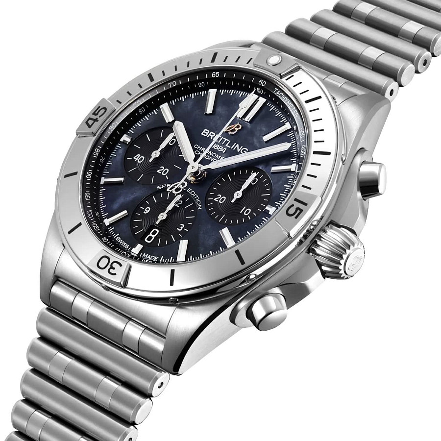 Часы Breitling Chronomat B01 42 mm AB0134101B3A1 — механические, сталь металл