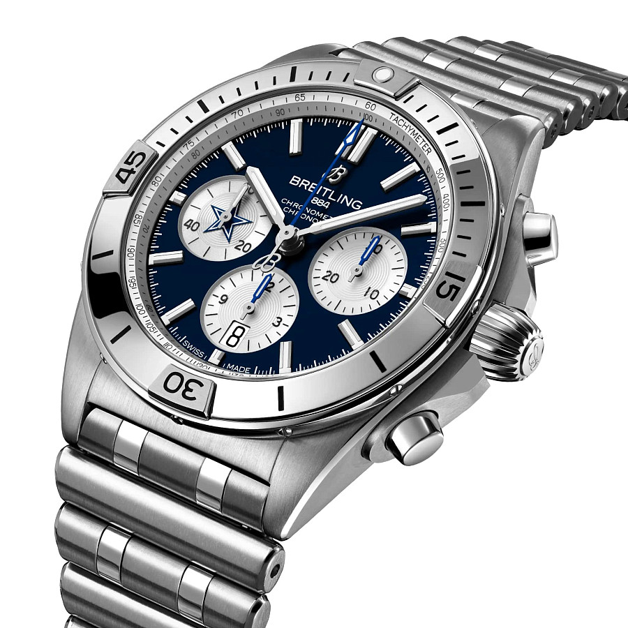 Часы Breitling Chronomat B01 42 NFL Dallas Cowboys Edition AB01342B1C1A1 — механические, сталь металл