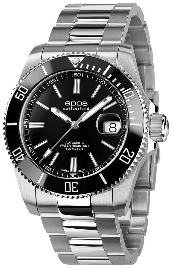 Часы Epos Diver 3504.131.20.15.30 — механические, металл сталь