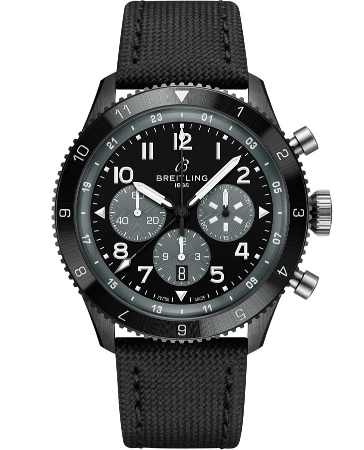 Часы Breitling Super Avi B04 Chronograph GMT 46 Mosquito Night Fighter SB04451A1B1X1 — мужские, черный