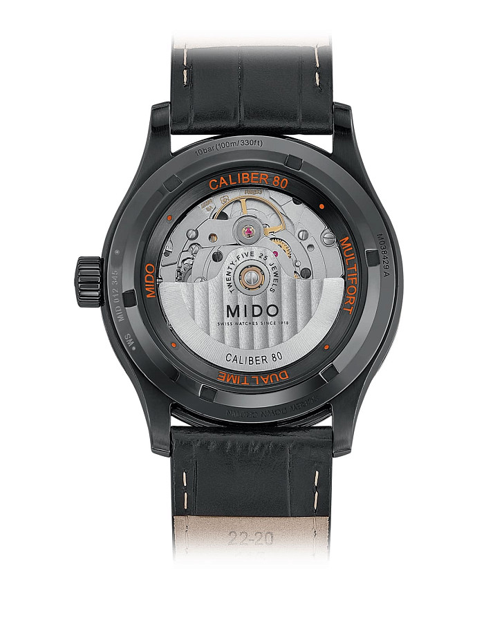 Часы Mido Multifort Dual Time M038.429.36.051.00 — механические, сталь металл