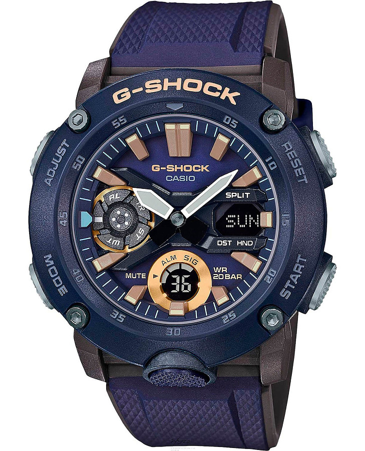 Часы Casio G-Shock GA-2000-2A — мужские, синий