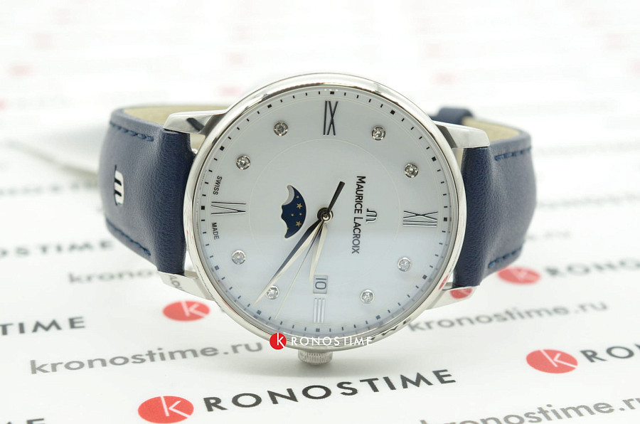 Часы Maurice Lacroix Eliros Moonphase EL1096-SS001-150-1 — кожаный, женские