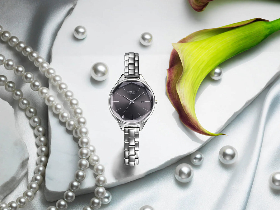 Часы Casio Sheen SHE-4062D-8A — кварцевые, сталь металл