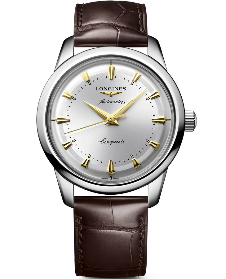 Часы Longines Conquest Heritage L1.650.4.72.0 — мужские, серебристый
