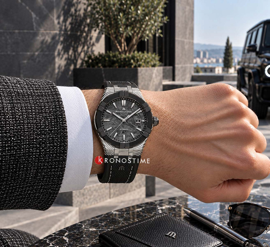 Часы Maurice Lacroix Aikon-Ic Frozen Carbon AC6008-K1C34-130-3 — механические, металл сталь
