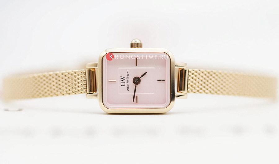 Часы Daniel Wellington Quadro Mini Melrose Blush DW00100650 — розовый, сталь металл