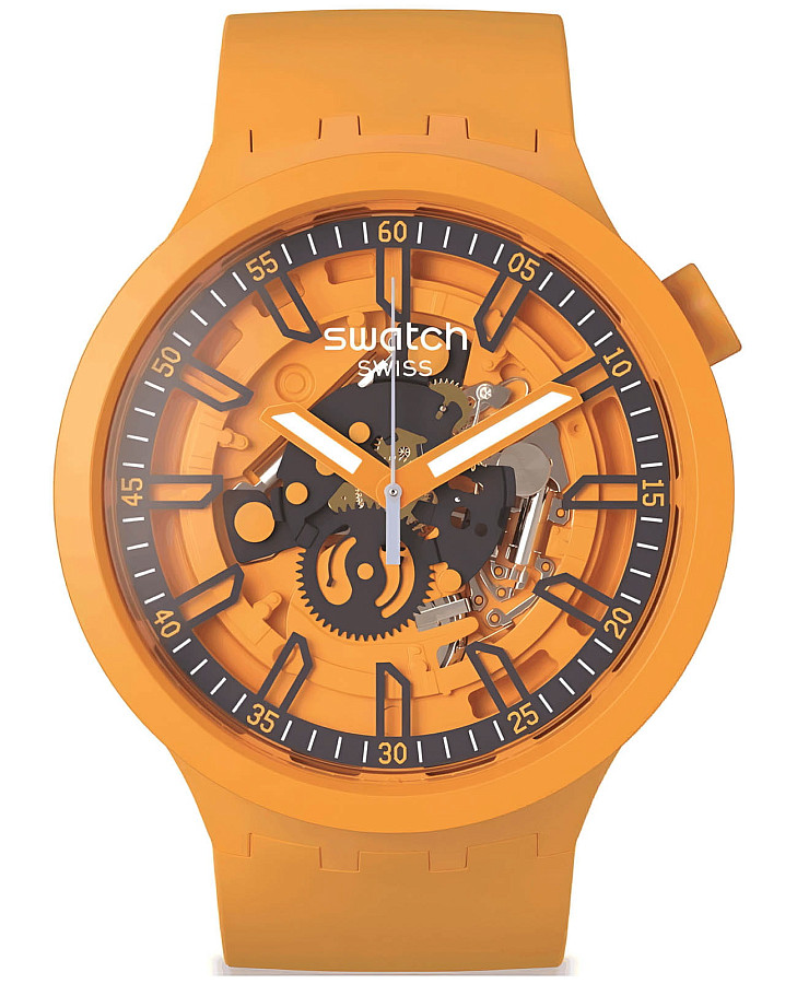 Часы Swatch Big Bold Lacquered SB01O101 — мужские, оранжевый