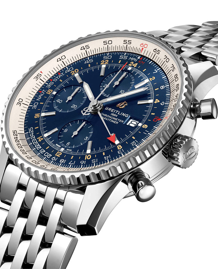 Часы Breitling Navitimer Chronograph GMT 46 A24322121C2A1 — механические, сталь металл