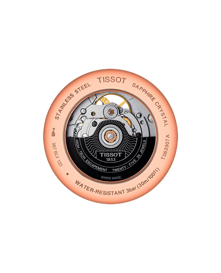 Часы Tissot Tradition Powermatic 80 Open Heart T063.907.36.038.00 — сталь металл, Швейцария