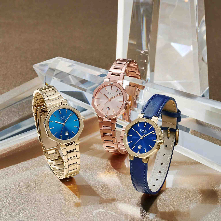 Часы Casio Sheen SHE-4543PG-4A — металл сталь, Япония
