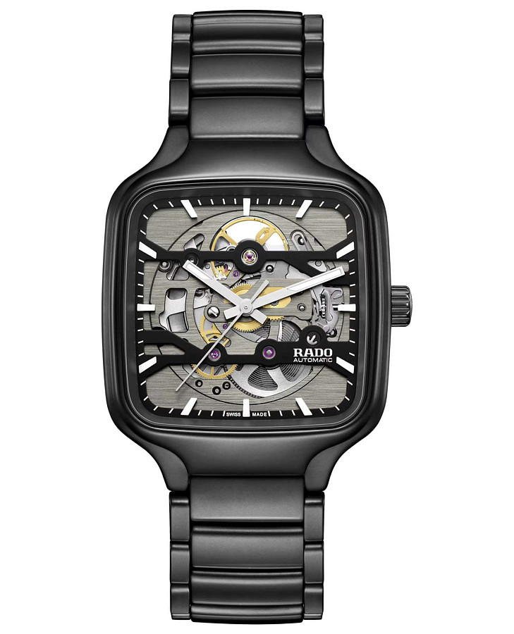 Часы Rado True Square Automatic Skeleton R27197152 — женские, черный