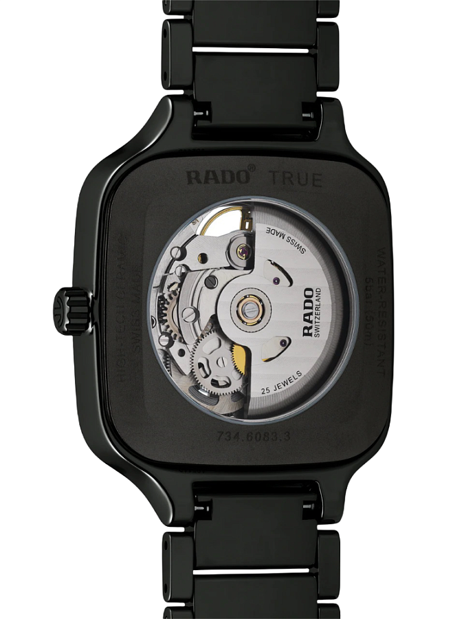 Часы Rado True Square Automatic Open Heart R27086162 — механические, керамика