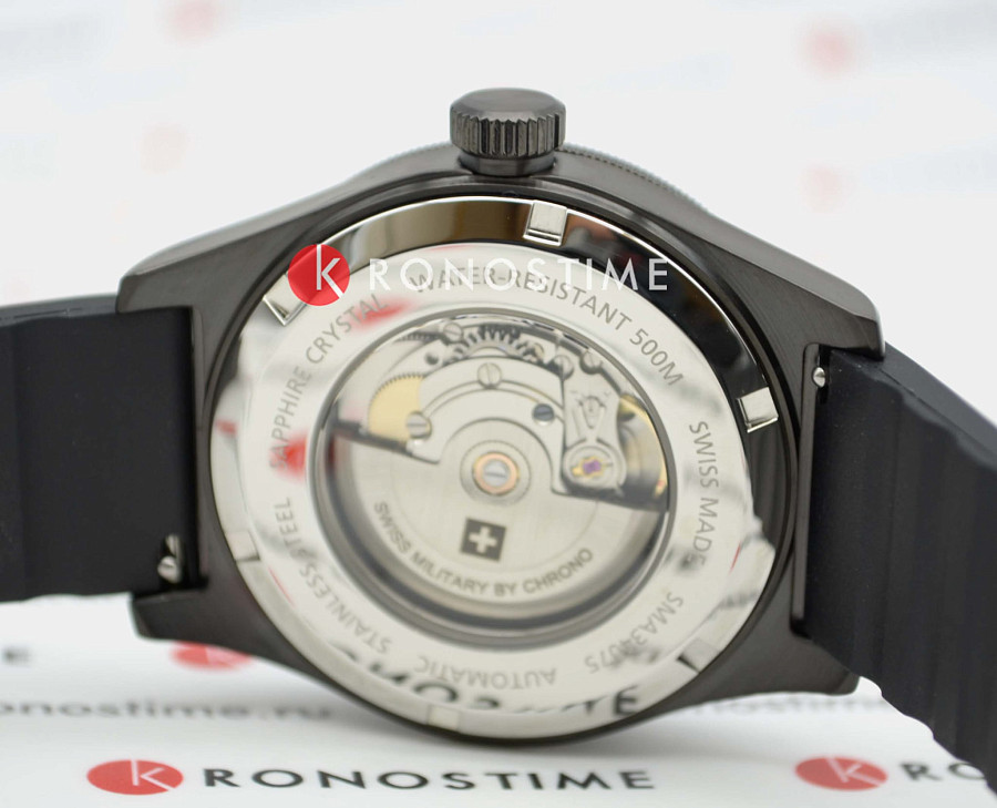 Часы Swiss Military by Chrono Diver SMA34075.05 — черный, металл сталь