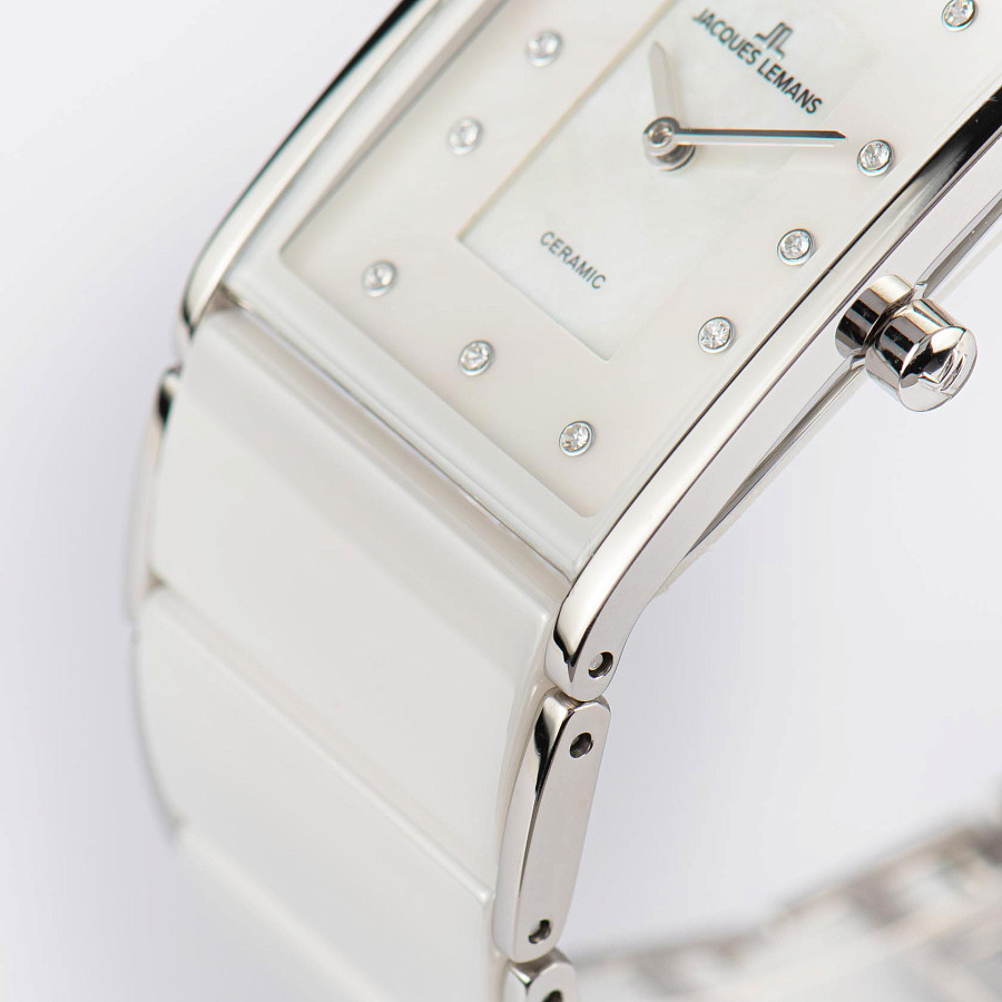Часы Jacques Lemans High Tech Ceramic 1-1940G — сталь + керамические вставки, женские