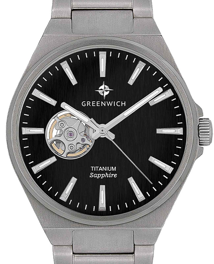 Часы Greenwich Titanium GW 084.10.31 — механические, металл титан