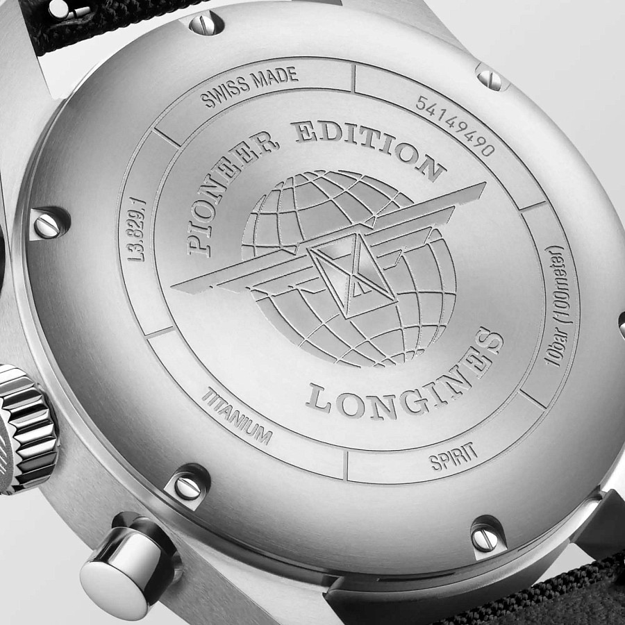 Часы Longines Spirit Pioneer Edition L3.829.1.53.2 — черный, металл сталь