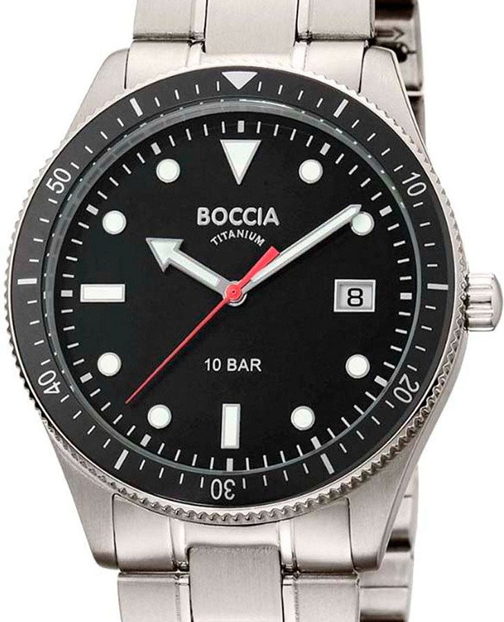 Часы Boccia Titanium 3664-06 — кварцевые, титан