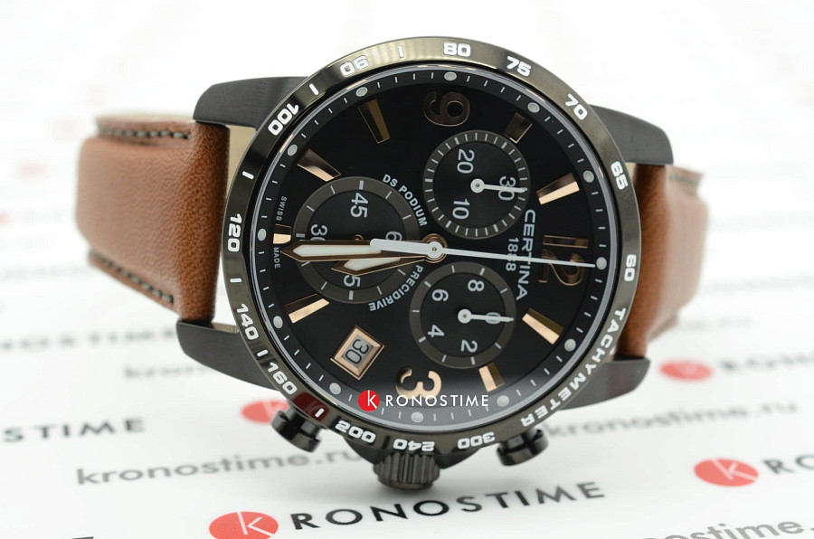 Часы Certina DS Podium Chronograph 1/10 sec C034.417.36.057.00 — мужские, кожаный