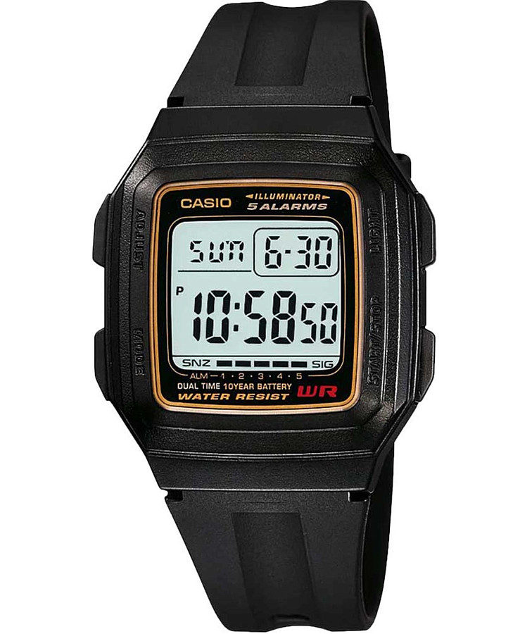 Часы Casio Collection F-201WA-9A (F-201WA-9A) — мужские, серый