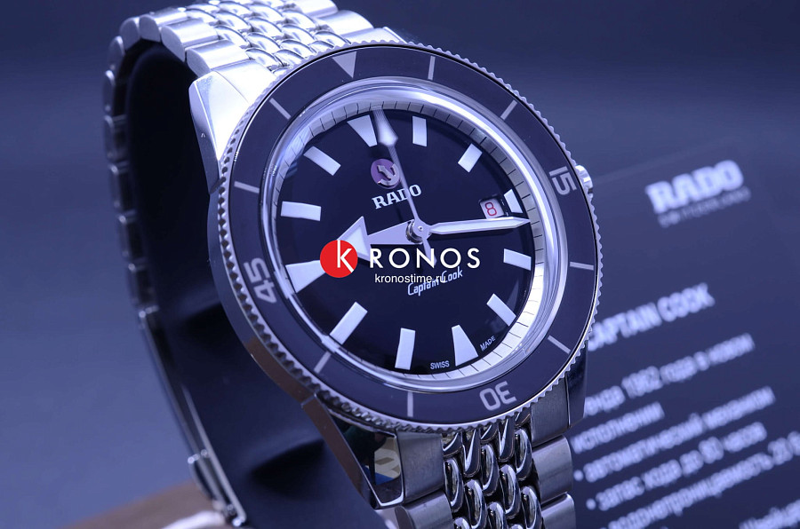 Часы Rado Captain Cook Automatic R32505153 — черный, керамика сталь металл