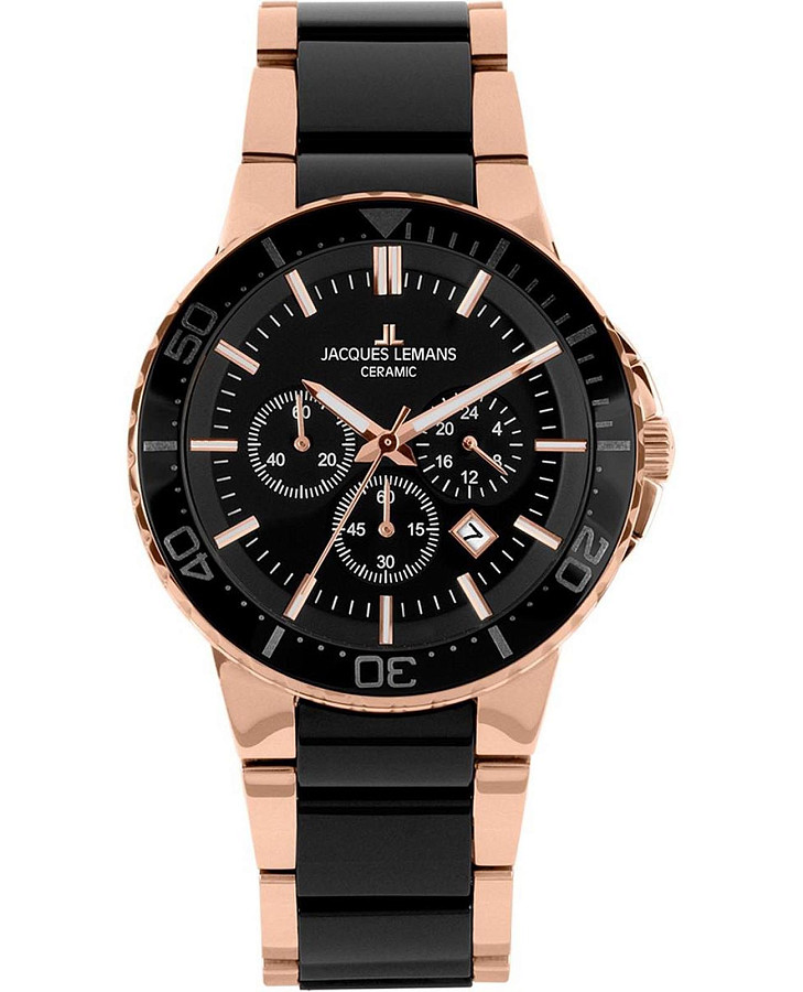 Часы Jacques Lemans High Tech Ceramic 1-2166C — мужские, черный