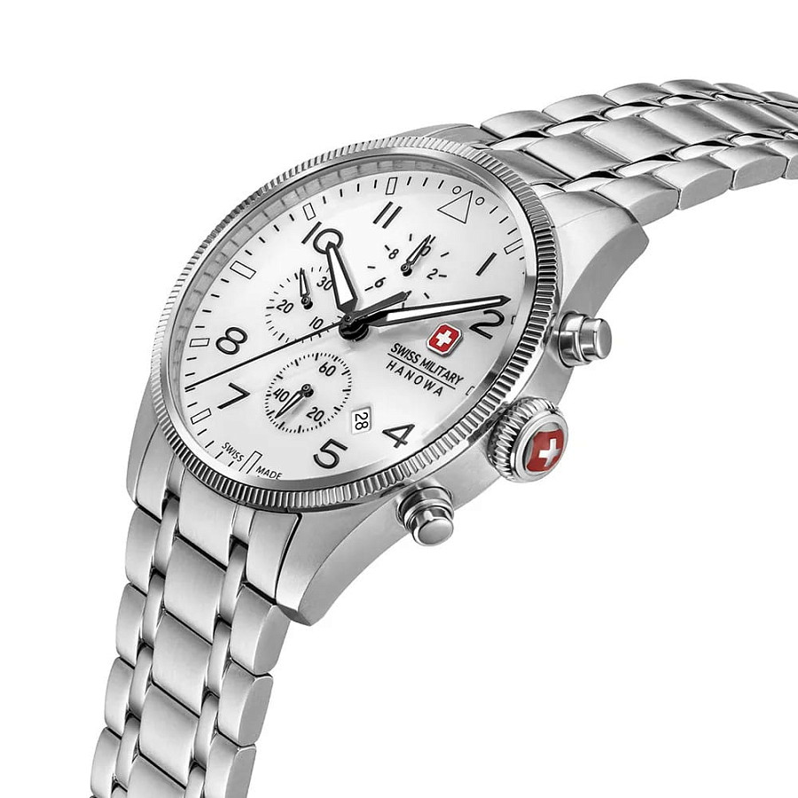 Часы Swiss Military Hanowa SMWGI0005701-SET — белый, металл сталь