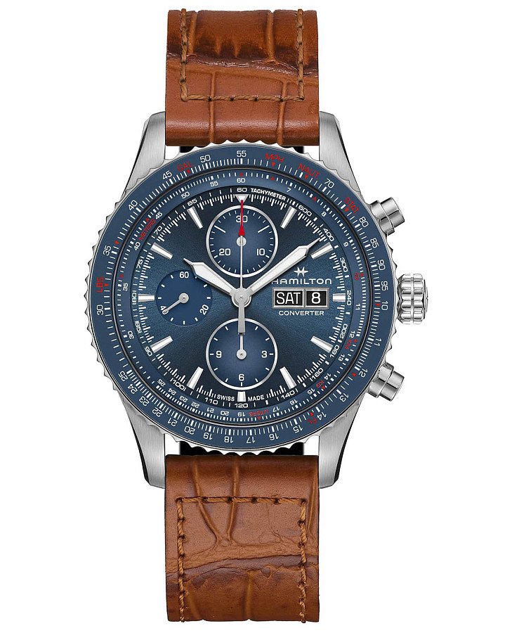 Часы Hamilton Khaki Aviation Converter Auto Chrono H76746540 — мужские, синий