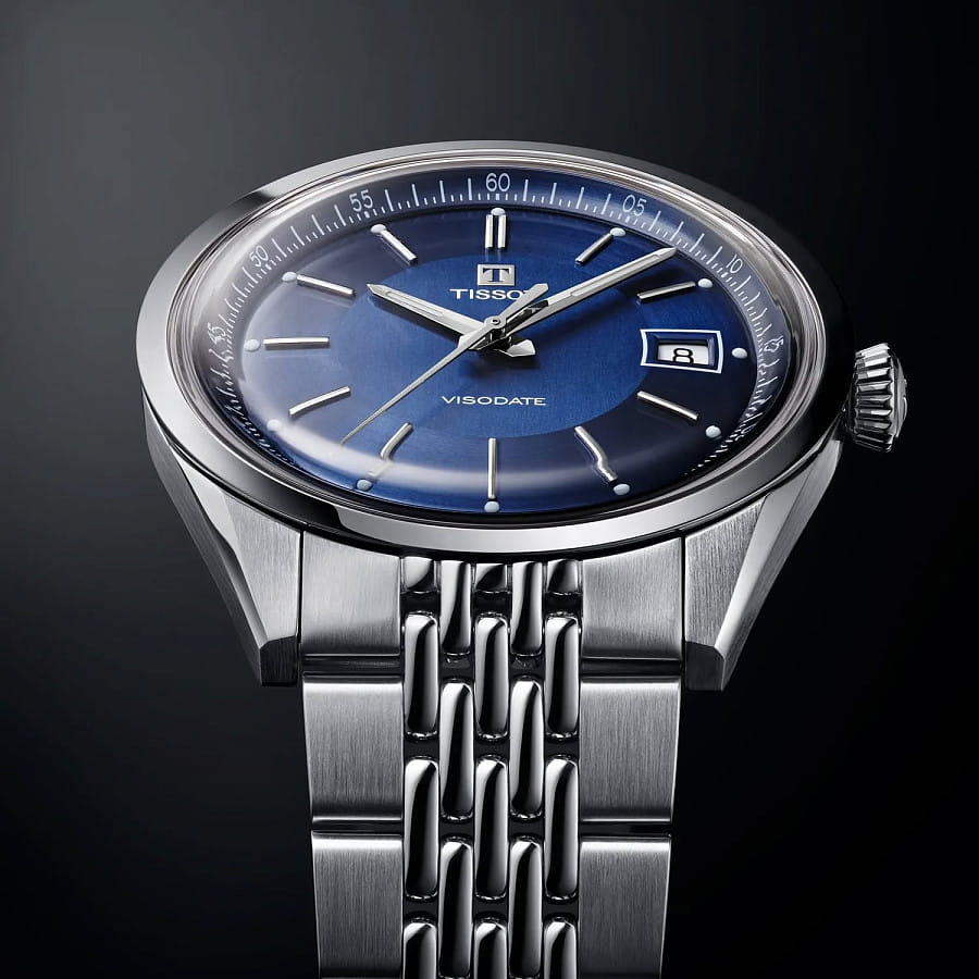 Часы Tissot Visodate 39mm T157.407.11.041.00 — синий, сталь металл