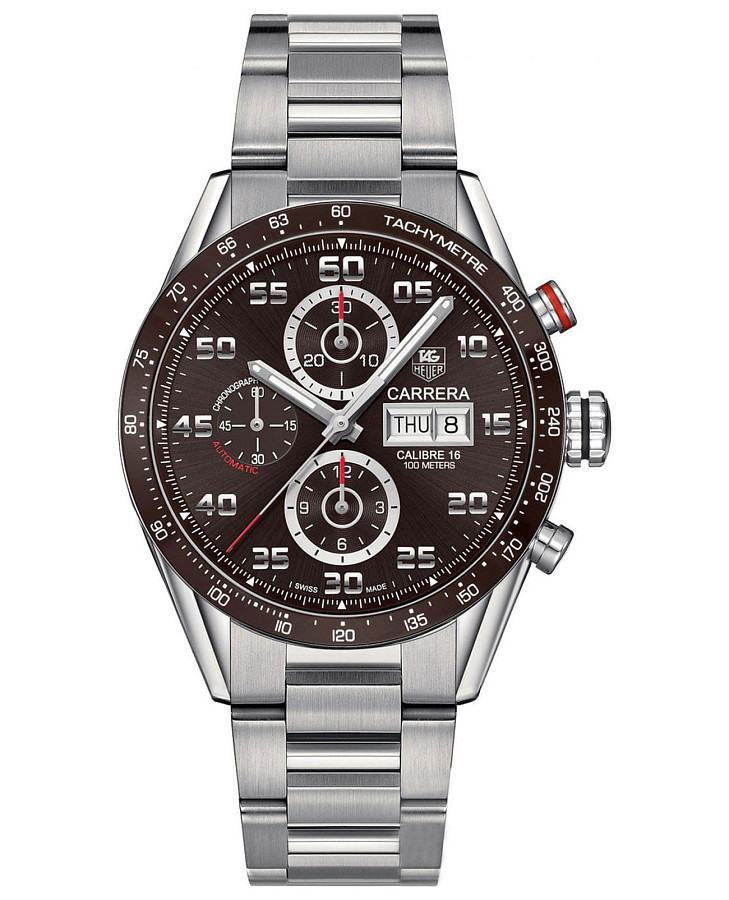 Часы TAG Heuer Carrera CV2A1S.BA0799 — мужские, коричневый