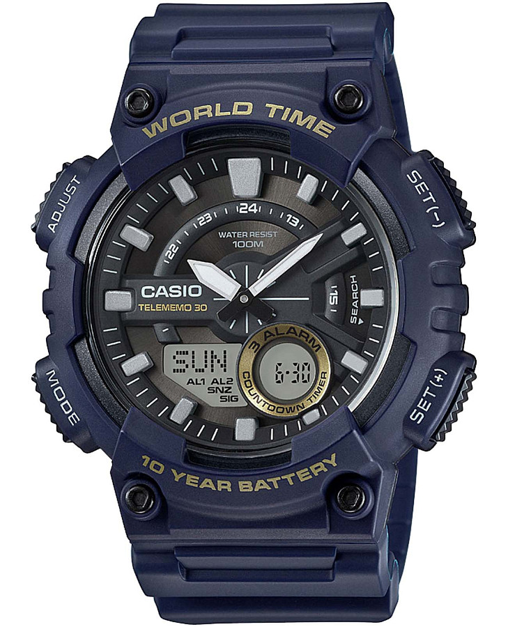 Часы Casio Collection AEQ-110W-2AVDF (AEQ-110W-2A) — мужские, черный