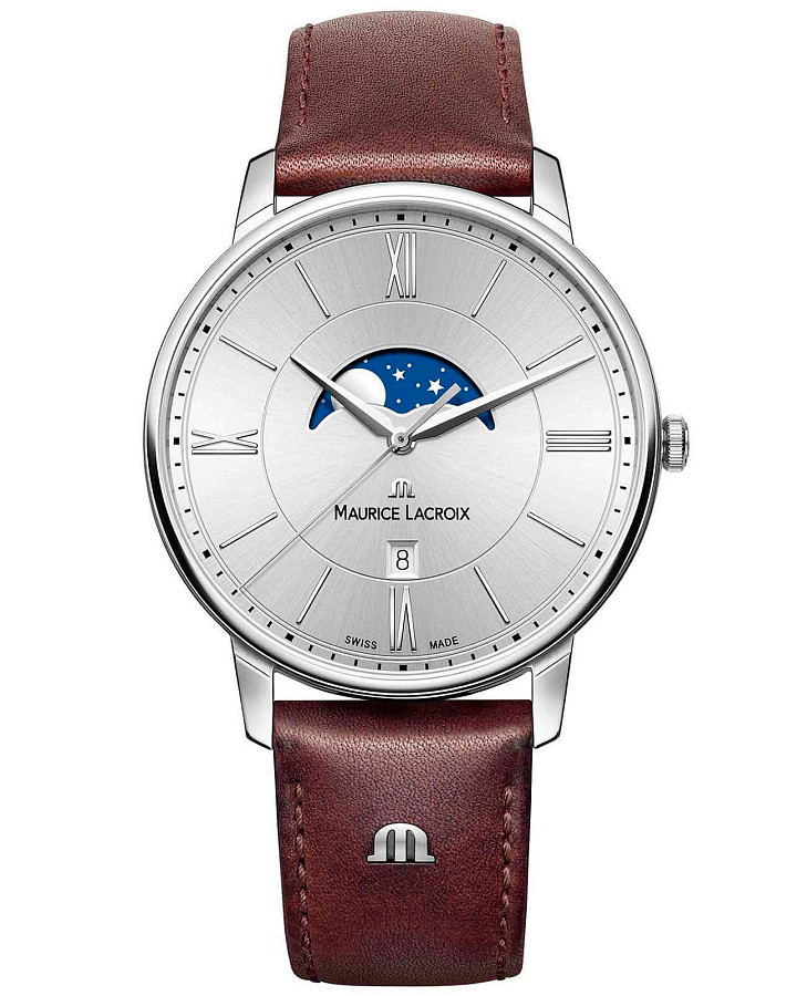 Часы Maurice Lacroix Eliros Moonphase EL1108-SS001-110-1 — мужские, серебристый