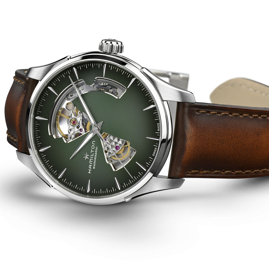Часы Hamilton Jazzmaster Open Heart Auto H32675560 — мужские, кожаный
