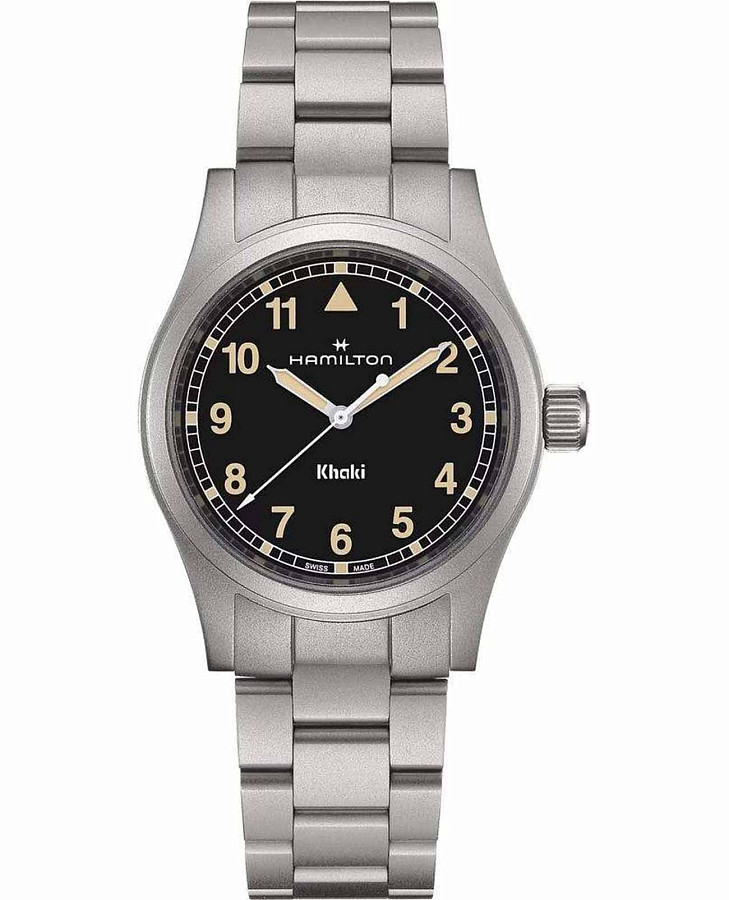 Часы Hamilton Khaki Field Quartz 38mm H69401131 — мужские, черный
