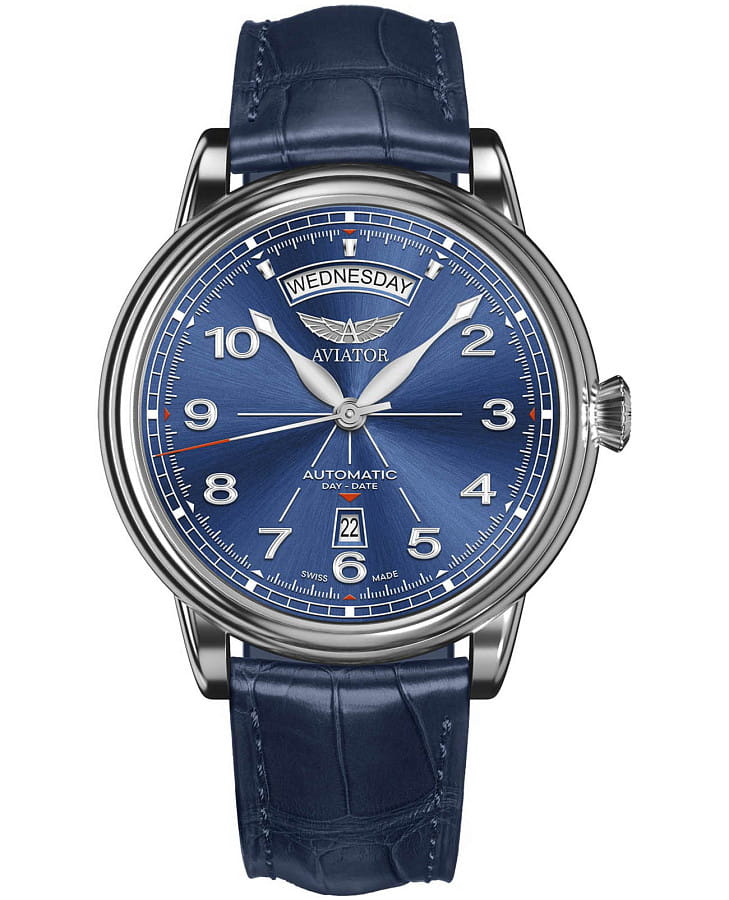 Часы Aviator Douglas Day-Date V.3.44.0.401.4 — мужские, синий
