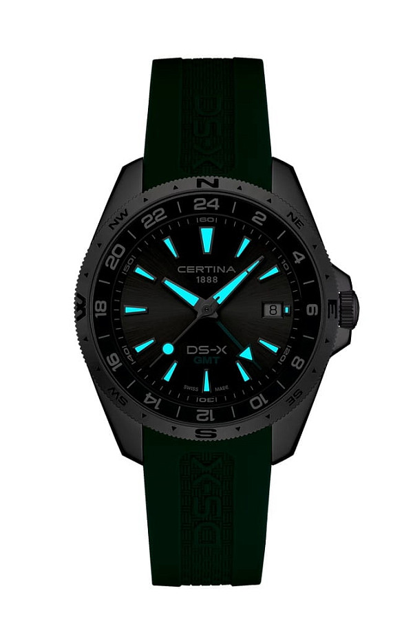 Часы Certina DS-X GMT C047.452.17.081.00 — серый, металл сталь
