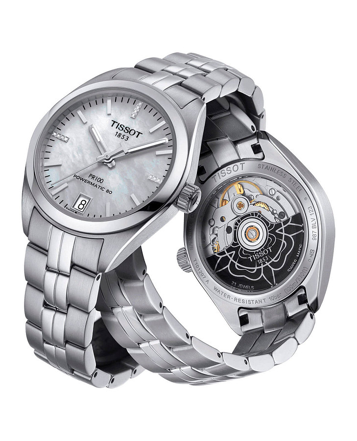 Часы Tissot PR 100 Powermatic 80 Lady T101.207.11.116.00 — нержавеющая сталь, женские