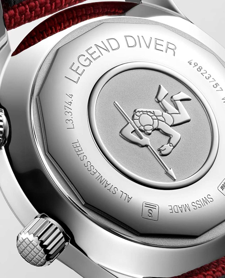 Часы Longines Legend Diver L3.374.4.40.2 — Швейцария, механические